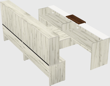 Shared u-shaped reception desks