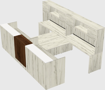 Shared u-shaped reception desks