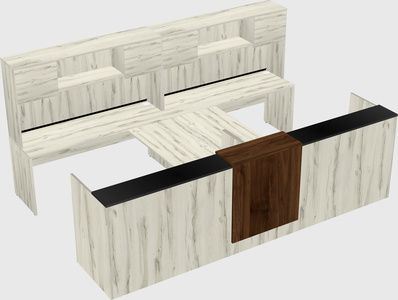 Shared u-shaped reception desks