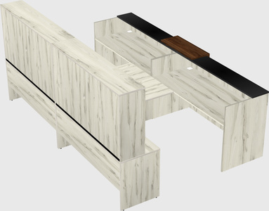 Shared u-shaped reception desks