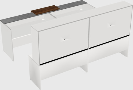 Shared u-shaped reception desks