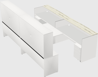 Shared u-shaped reception desks
