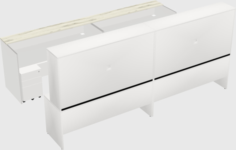 Shared u-shaped reception desks