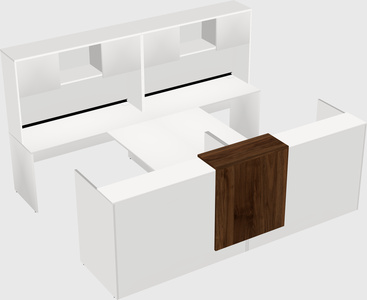 Shared u-shaped reception desks