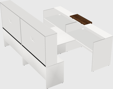 Shared u-shaped reception desks