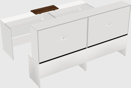 Shared u-shaped reception desks