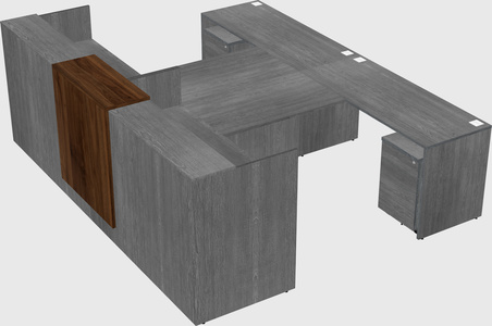 Shared u-shaped reception desks