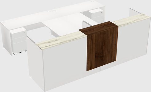 Shared u-shaped reception desks