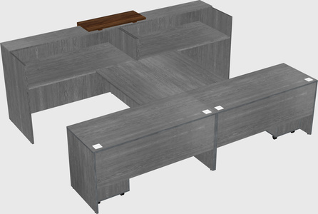 Shared u-shaped reception desks
