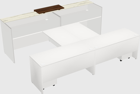 Shared u-shaped reception desks