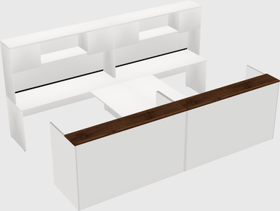 Shared u-shaped reception desks