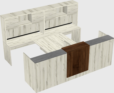 Shared u-shaped reception desks