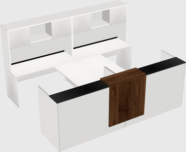 Shared u-shaped reception desks