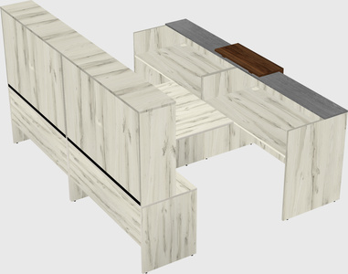 Shared u-shaped reception desks