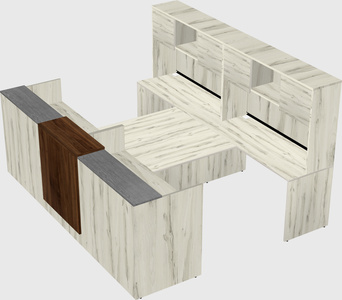 Shared u-shaped reception desks