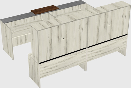 Shared u-shaped reception desks