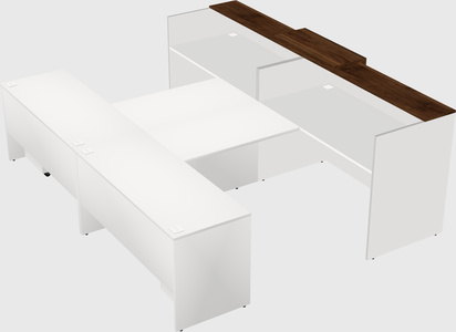 Shared u-shaped reception desks
