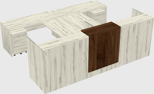 Shared u-shaped reception desks