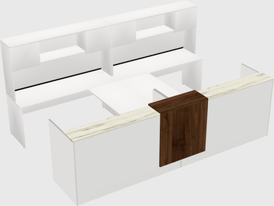 Shared u-shaped reception desks