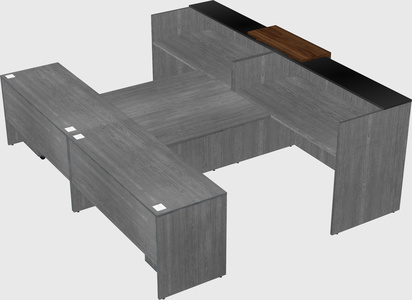 Shared u-shaped reception desks
