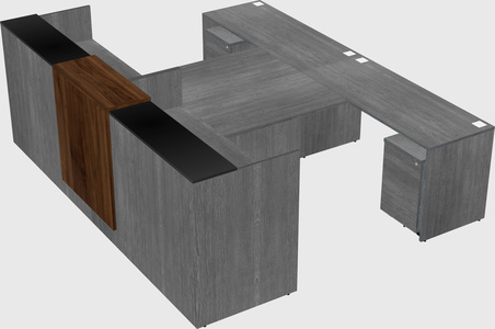 Shared u-shaped reception desks