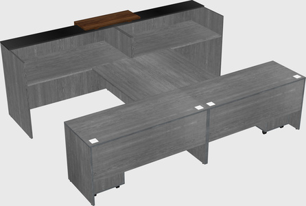 Shared u-shaped reception desks