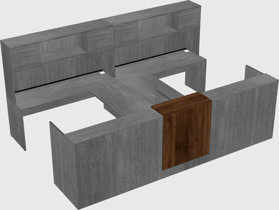 Shared u-shaped reception desks