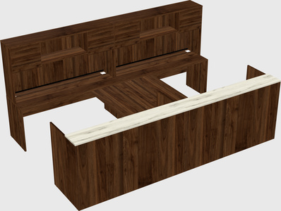Shared u-shaped reception desks