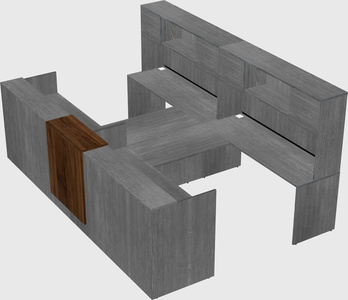 Shared u-shaped reception desks