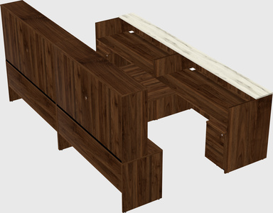 Shared u-shaped reception desks