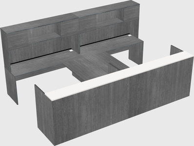 Shared u-shaped reception desks