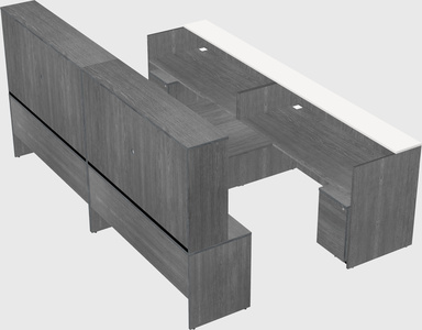 Shared u-shaped reception desks