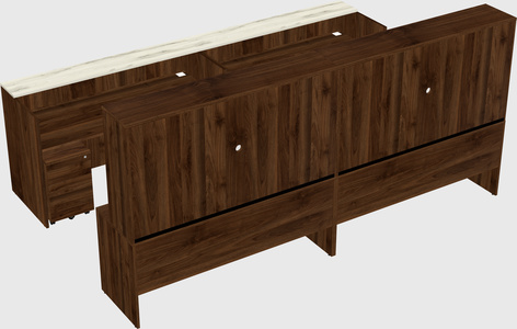 Shared u-shaped reception desks