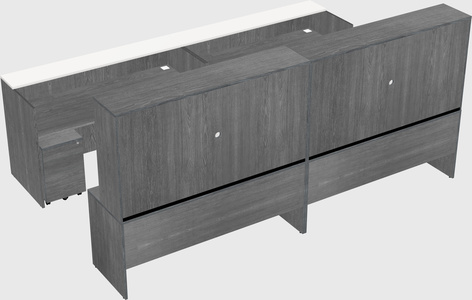 Shared u-shaped reception desks