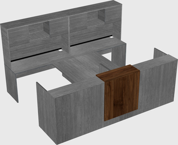 Shared u-shaped reception desks