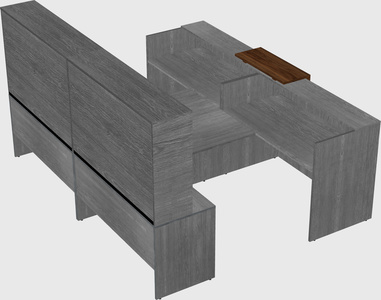 Shared u-shaped reception desks