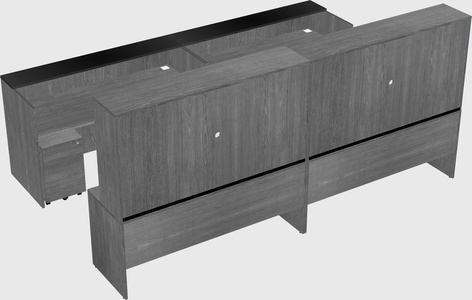 Shared u-shaped reception desks