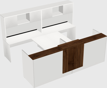 Shared u-shaped reception desks