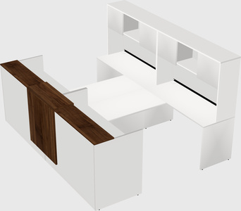 Shared u-shaped reception desks