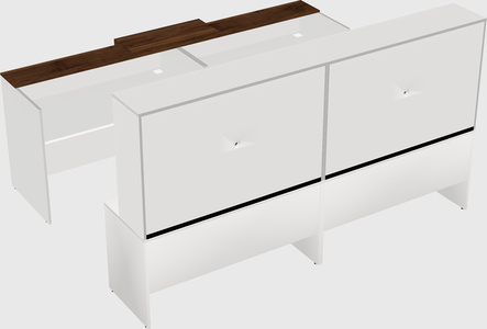 Shared u-shaped reception desks