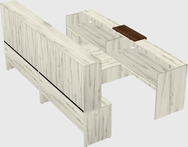 Shared u-shaped reception desks