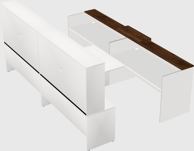 Shared u-shaped reception desks