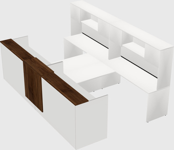 Shared u-shaped reception desks