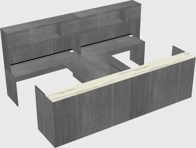 Shared u-shaped reception desks