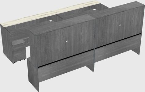 Shared u-shaped reception desks