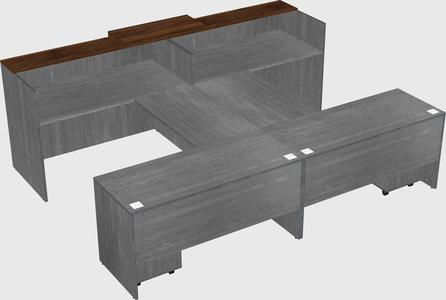 Shared u-shaped reception desks