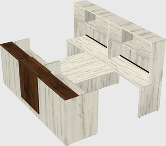 Shared u-shaped reception desks