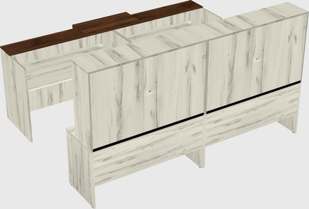 Shared u-shaped reception desks