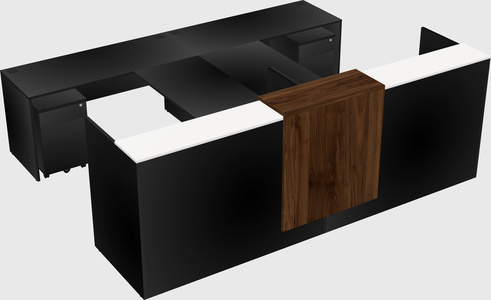 Shared u-shaped reception desks