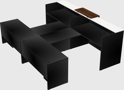 Shared u-shaped reception desks